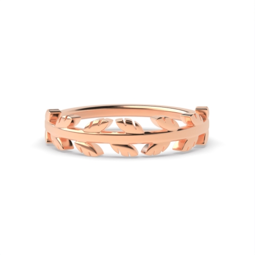 Rose Gold Leaf Women's Shaped Wedding Rings & Bands