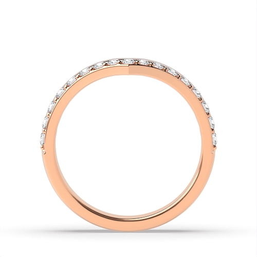 4 Prong Round Rose Gold V shaped Women's Shaped Diamond Rings