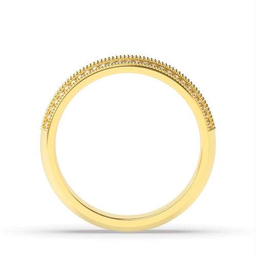 Channel Setting Round Yellow Gold 3 row Eternity Engagement Rings