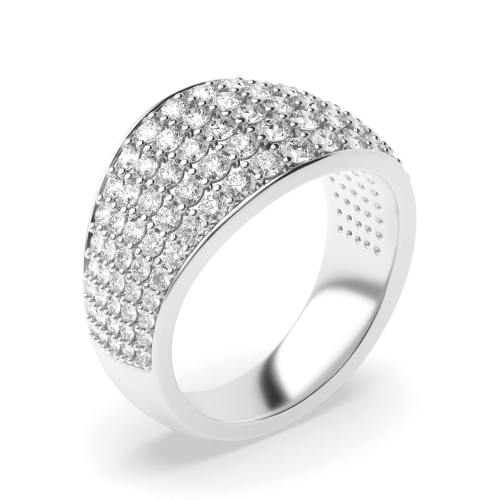 4 Prong Round Noble ring Half Eternity Engagement Rings