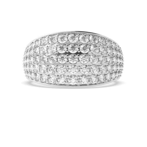 4 Prong Round Noble ring Half Eternity Engagement Rings