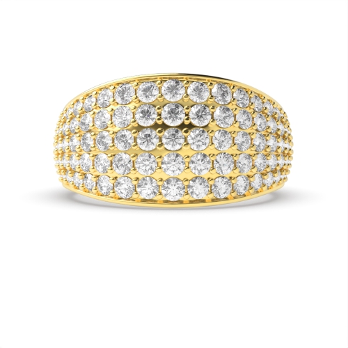 4 Prong Round Yellow Gold Half Eternity Diamond Ring