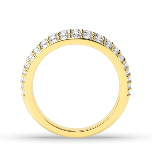 4 Prong Round Yellow Gold Half Eternity Diamond Ring