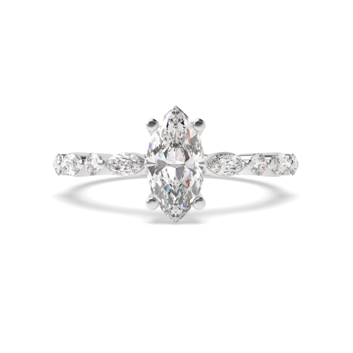 Marquise Side Stone Diamond Ring