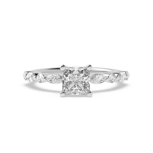 Princess Side Stone Diamond Ring