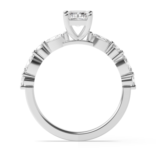 Radiant Side Stone Diamond Ring