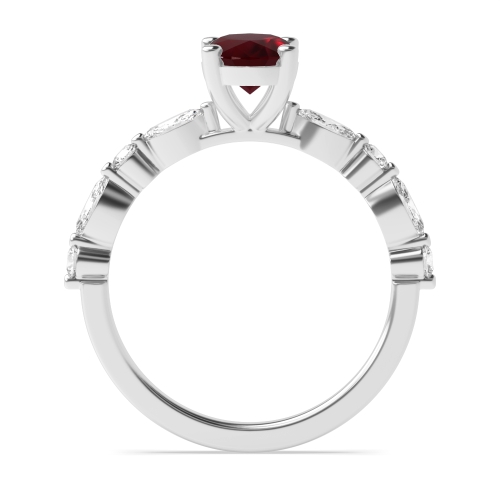 Ruby Side Stone Diamond Ring