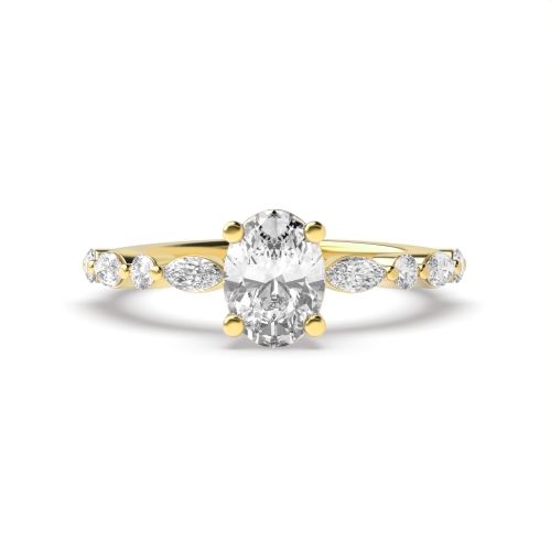 Yellow Gold Side Stone Diamond Ring