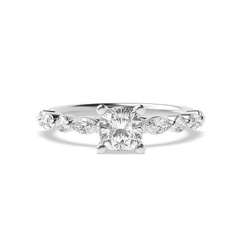 4 Prong Cushion Unique style Engagement Rings