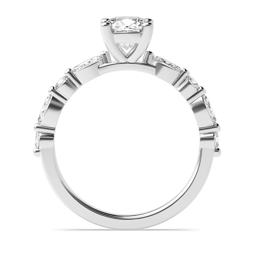 4 Prong Cushion Unique style Engagement Rings