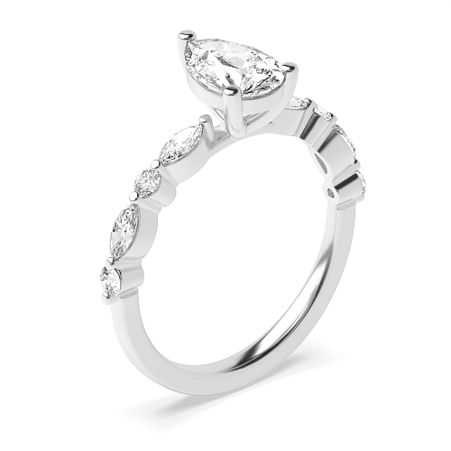Prong Pear Unique style Engagement Rings