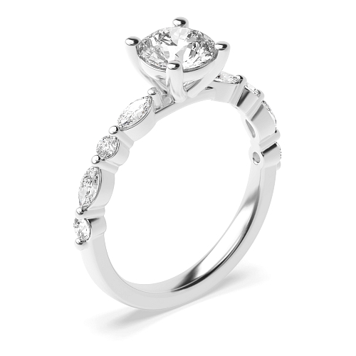 4 Prong Round Unique style Engagement Rings