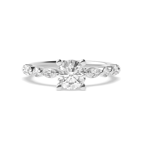 4 Prong Round Unique style Engagement Rings