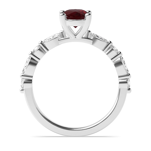 4 Prong Unique style Ruby Engagement Rings
