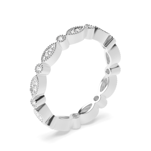 Bezel And Pave Setting Round Shape Diamond Full Eternity Ring