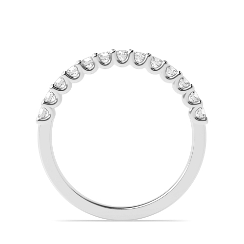 4 Prong Round u Shaped Half Eternity Wedding Band