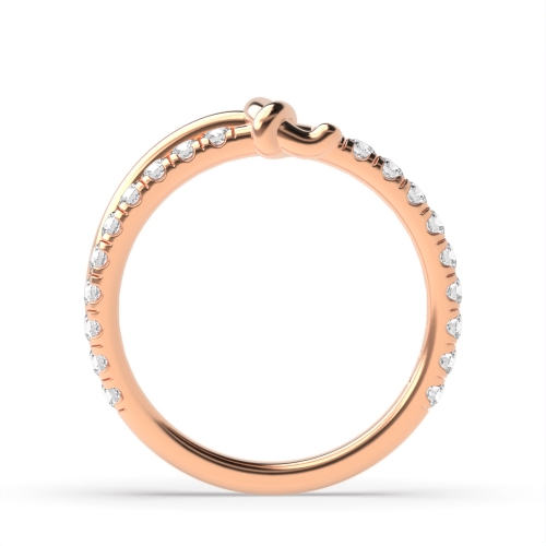4 Prong Round Rose Gold Sweep orbit Women's Shaped Engagement Rings