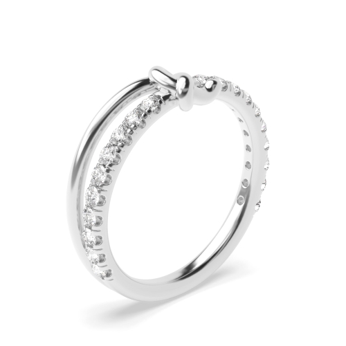 4 Prong Round White Gold Sweep orbit Unique Eternity Bands Engagement Rings