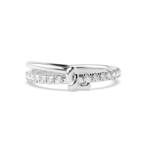 4 Prong Round White Gold Sweep orbit Unique Eternity Bands Engagement Rings