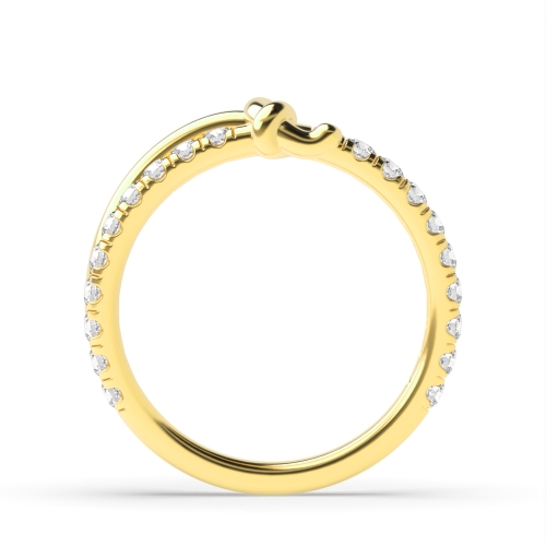4 Prong Round Yellow Gold Sweep orbit Eternity Engagement Rings