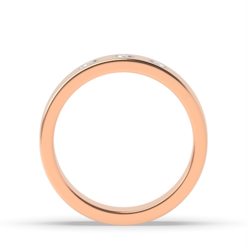 Bezel Setting Princess Rose Gold Baguettemyst Diamond Band Engagement Rings