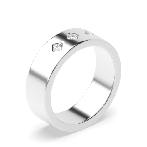 Bezel Setting Princess Baguettemyst Diamond Band Engagement Rings