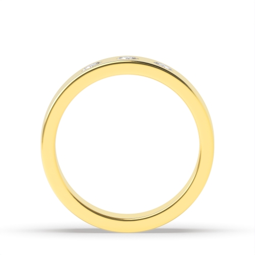 Bezel Setting Princess Yellow Gold Baguettemyst Diamond Band Engagement Rings