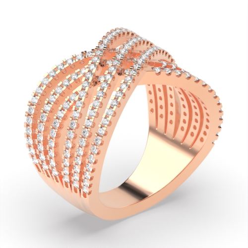 4 Prong Round Rose Gold Legacy Eternity Engagement Rings