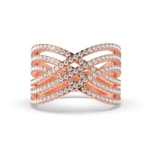 4 Prong Round Rose Gold Legacy Eternity Engagement Rings