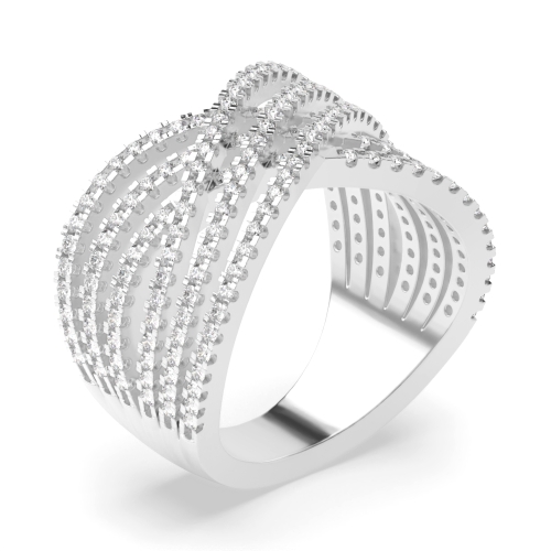 4 Prong Round Legacy Moissanite Eternity Engagement Rings