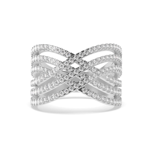4 Prong Round Legacy Moissanite Eternity Engagement Rings
