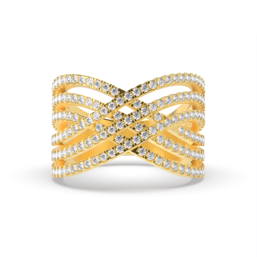 4 Prong Round Yellow Gold Legacy Eternity Engagement Rings