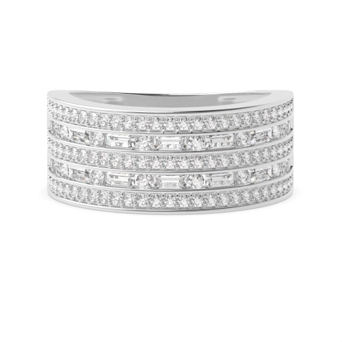 Channel Setting Round/Baguette Illusion optic Diamond Rings