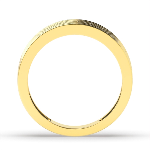 Channel Setting Round/Baguette Yellow Gold Illusion optic Eternity Diamond Rings