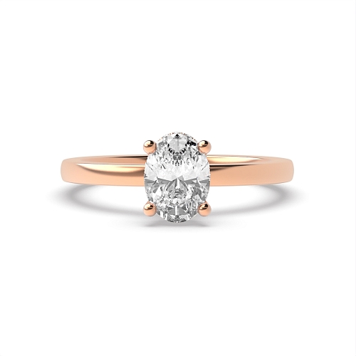 Rose Gold Hidden halo plain shoulder Engagement Rings