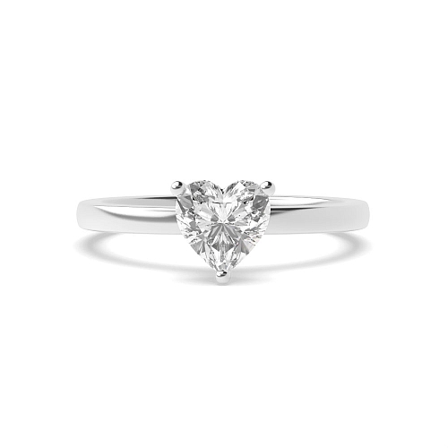 Prong Heart Hidden halo plain shoulder Engagement Rings