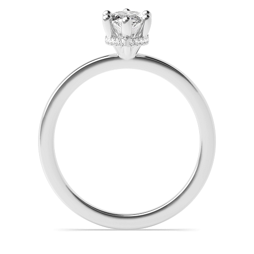 Marquise Hidden halo plain shoulder Engagement Rings