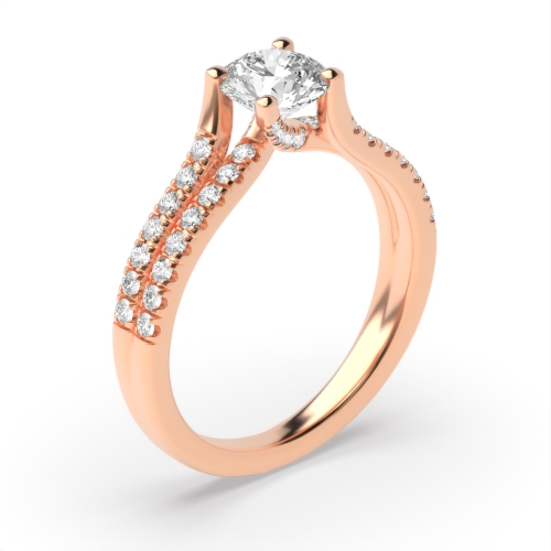 Round Rose Gold Bold Engagement Rings