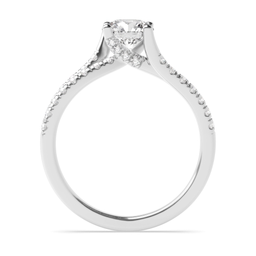 4 Prong Round Silver Bold Engagement Rings