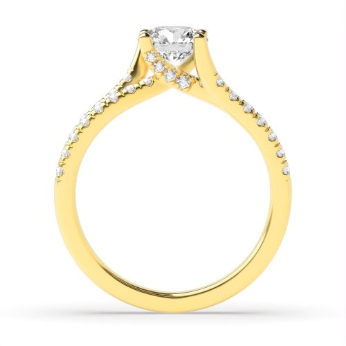Round Yellow Gold Bold Engagement Rings
