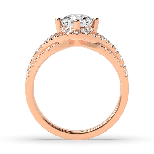 4 Prong Round Rose Gold Harmony Engagement Rings