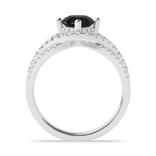 4 Prong Round Harmony Black Diamond Engagement Rings