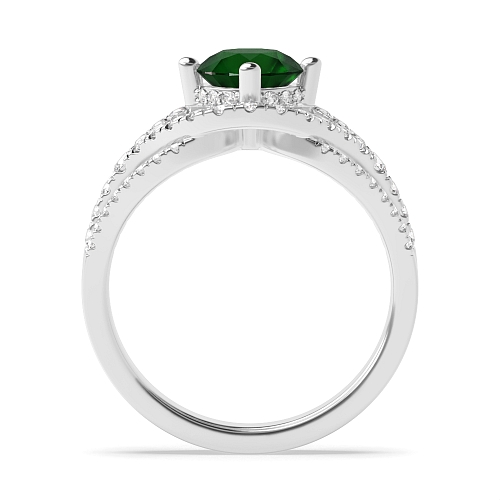 4 Prong Round Harmony Emerald Engagement Rings
