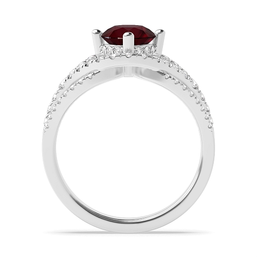4 Prong Round Harmony Ruby Engagement Rings