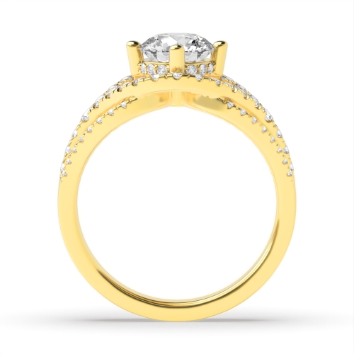 4 Prong Round Yellow Gold Harmony Unique Engagement Rings