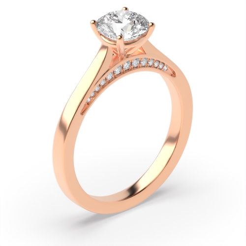 4 Prong Setting Round Shape Diamond Engagement Ring London