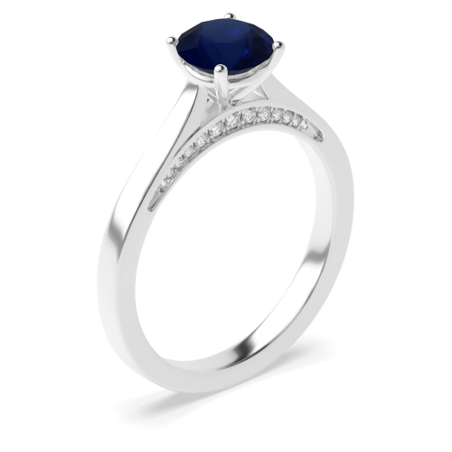 4 prong setting round shape diamond engagement ring