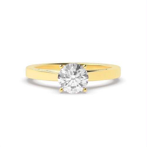 4 Prong Round Yellow Gold Solitaire Engagement Ring