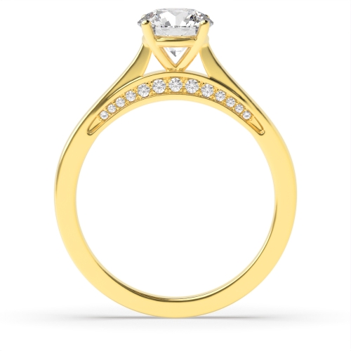 4 Prong Round Yellow Gold Solitaire Engagement Ring