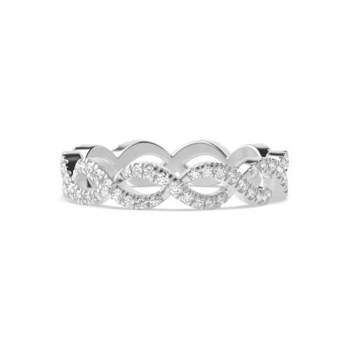 4 Prong Round White Gold Crossover Full Eternity Diamond Rings